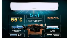 ONIDA 1.5 Ton 3 Star, New Star Rated, Inverter Split AC (Copper, Convertible 5-in-1, Fast Cooling at 55 °C, Deep Frost Clean, Turbo Flush Technology, IR193OMSE,White)