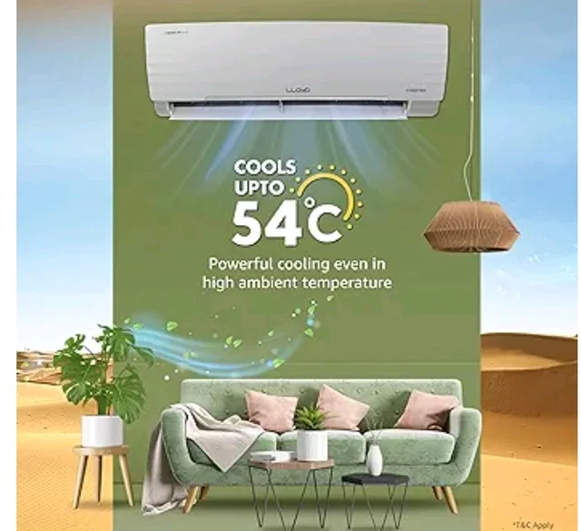 Lloyd 1.5 Ton 3 Star Inverter Split AC, 2026 New Star Rated (6 in 1 Convertible, Cools Up To 54°C, Turbo Cool, Installation Check, Clean Filter Indication, 100% Copper, White (GLS18I3AGGSC)