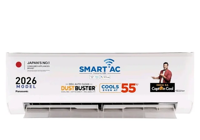 Panasonic 1.5 Ton 3 Star Premium Wi-Fi Inverter Smart Split AC (Matter/MirAIe, AI, DustBuster, 55°C Oper., Copper Condenser, 8in1 Convertible, 2-Way, PM0.1 Filter, CS/CU-SU18BKY3W, 2026 Model, White)