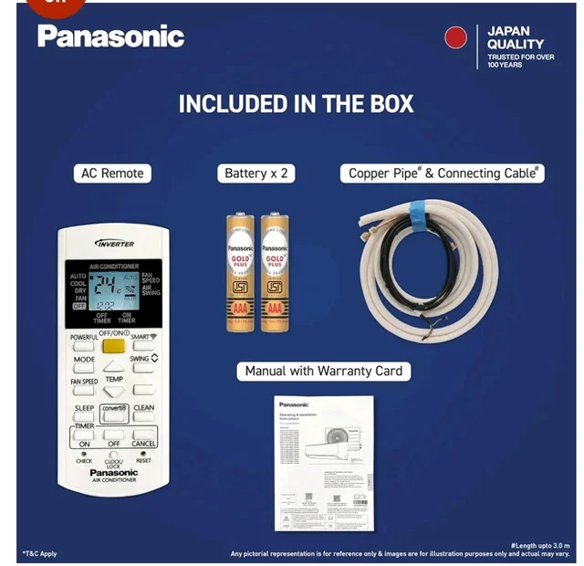 Panasonic 1.5 Ton 3 Star Premium Wi-Fi Inverter Smart Split AC (Matter/MirAIe, AI, DustBuster, 55°C Oper., Copper Condenser, 8in1 Convertible, 2-Way, PM0.1 Filter, CS/CU-SU18BKY3W, 2026 Model, White)