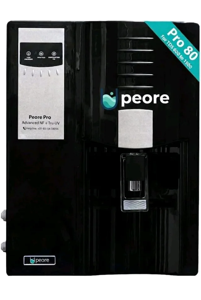 Pro-80 NF + UV Water Purifier | Retains Healthy Minerals and Saves Water | NanoFiltration Better than RO | Black (For TDS 500 to 1000)