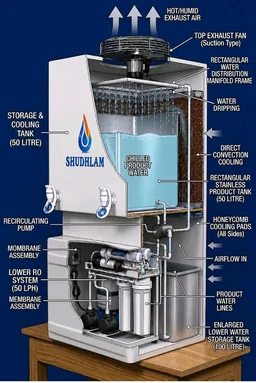 Water Purifier With Cooling 50 LPH Filtration, 50 Ltr Storage
RO+UV+UF+TDS+Alkaline Booster, Natural Cooling, Heavy Duty Water Dispenser, For Office, School, Hotel