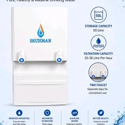 Water Purifier With Cooling 50 LPH Filtration, 50 Ltr Storage
RO+UV+UF+TDS+Alkaline Booster, Natural Cooling, Heavy Duty Water Dispenser, For Office, School, Hotel