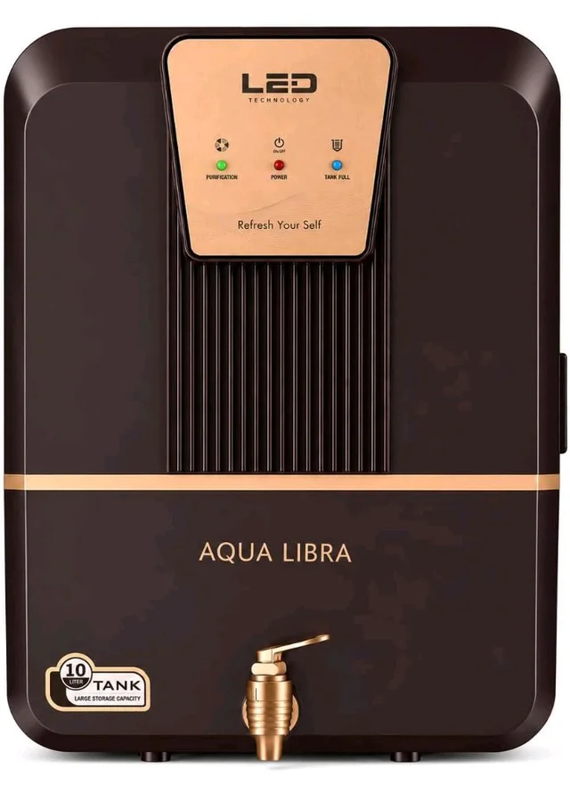 AQUA LIBRA Premium Series RO Water Purifier | RO + UV + Active Copper + TDS Controller + UF | 10 Litre Storage | 15 LPH | Food Grade Material | Pan India Service