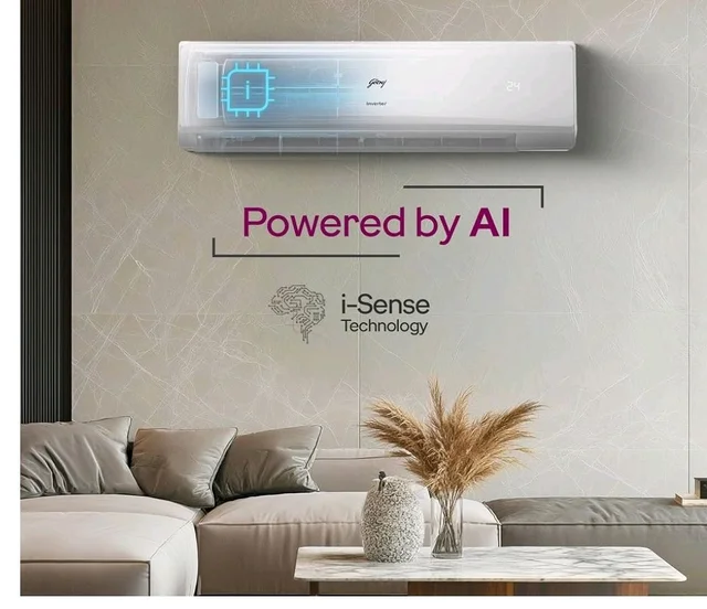 Godrej 1.4 Ton 5 Star, 5 Years Comprehensive Warranty, AI Tech, 5-In-1 Convertible Cooling, Heavy Duty Cooling At 52 °C Inverter Split AC (Copper, I-Sense Technology, AC 1.4T EI 17LINV5R32 WYR, White)