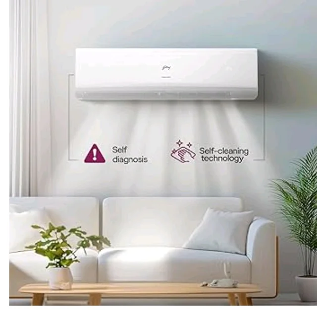Godrej 1.4 Ton 5 Star, 5 Years Comprehensive Warranty, AI Tech, 5-In-1 Convertible Cooling, Heavy Duty Cooling At 52 °C Inverter Split AC (Copper, I-Sense Technology, AC 1.4T EI 17LINV5R32 WYR, White)