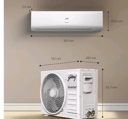 Godrej 1.4 Ton 5 Star, 5 Years Comprehensive Warranty, AI Tech, 5-In-1 Convertible Cooling, Heavy Duty Cooling At 52 °C Inverter Split AC (Copper, I-Sense Technology, AC 1.4T EI 17LINV5R32 WYR, White)