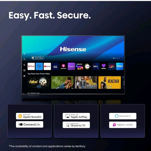 Hisense 139 cm (55 Inches) 4K Ultra HD Smart QLED TV | Dolby Vision Atmos, HDR10+ Adaptive | 144 Hz Game Mode Pro and 55E7Q (Charcoal Grey) | AI 4K Upscaler | VIDAA OS