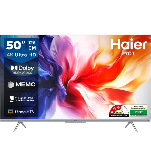 Haier 126 cm (50) P7GT Series 4K Ultra HD Smart LED Google TV 50P7GT-P (Grey)