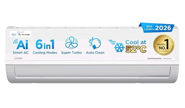 Midea 1.36 Ton 3 Star Inverter Split AC, MAI18SD3R36W0/MAI18SD3R36W1
2026 Model,Copper Condenser,Wi-Fi & 6-in-1,52°C Heavy Duty Cooling,HD+PM 2.5 Filter