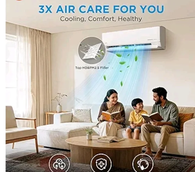 the Midea Store
4.0
4.0 out of 5 stars
(50)
Midea 1.5 Ton 5 Star Inverter Split AC, 6-in-1, MAI18SR5R36F0
Copper Condenser, 52°C Heavy Duty Cooling, Turbo Mode, HD+PM 2.5 Filter, Auto Clean, Santis MAX RYL, White