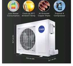 Cruise 1.6 Ton 3 Star Inverter Split AC (CWCVBM-VP3F193BL, Piano Black)
Heavy Duty Cooling at 55°C, 2026 Model, Long Airflow, 100% Copper, Convertible 5-in-1, 4-Way Swing, PM 2.5 Filter