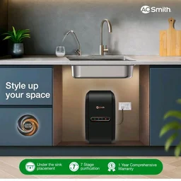 AO Smith Z2+ Luxe (Midnight Black) RO Under sink Water Purifier | UTC | 7-Stage Purification | 2x Water Savings | Goodness of Copper