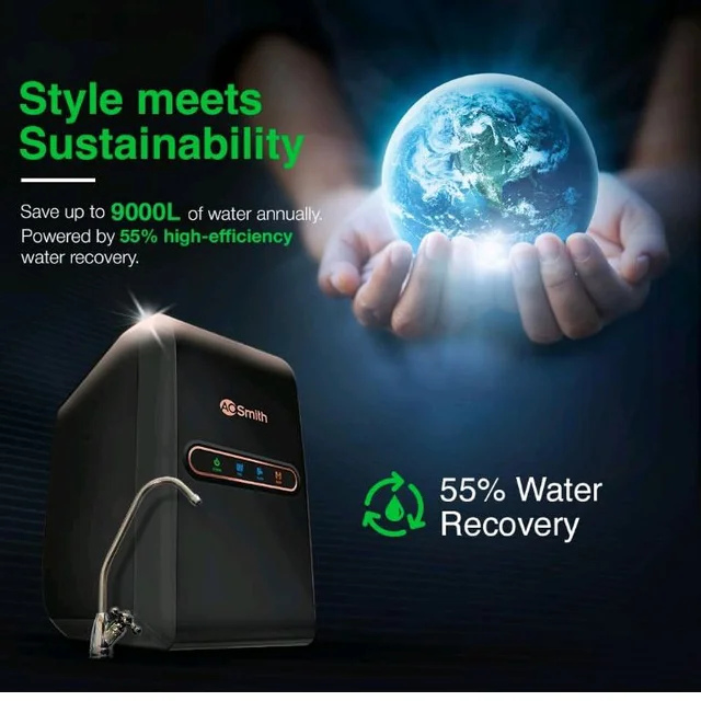 AO Smith Z2+ Luxe (Midnight Black) RO Under sink Water Purifier | UTC | 7-Stage Purification | 2x Water Savings | Goodness of Copper