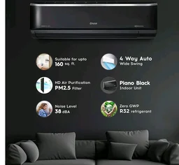 Cruise 1.6 Ton 3 Star Inverter Split AC (CWCVBM-VP3F193BL, Piano Black)
Heavy Duty Cooling at 55°C, 2026 Model, Long Airflow, 100% Copper, Convertible 5-in-1, 4-Way Swing, PM 2.5 Filter