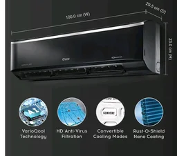 Cruise 1.6 Ton 3 Star Inverter Split AC (CWCVBM-VP3F193BL, Piano Black)
Heavy Duty Cooling at 55°C, 2026 Model, Long Airflow, 100% Copper, Convertible 5-in-1, 4-Way Swing, PM 2.5 Filter