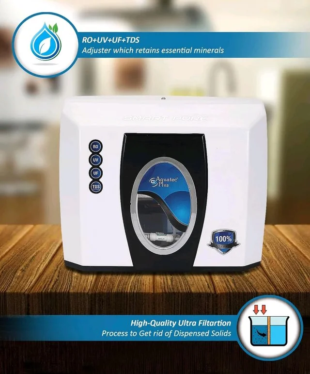 Aquatec Plus - Smart Pure ISI Certified UTS Under Sink Storage Pressure Tank 12 L RO+UV+UF+TDS Water Purifier (White) Works Up to 3500 TDS
56%
off
Product Images and Videos (AI-Generated Alt Text)