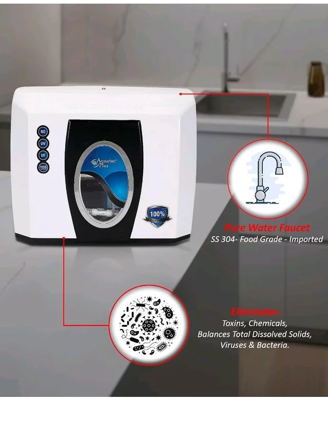 Aquatec Plus - Smart Pure ISI Certified UTS Under Sink Storage Pressure Tank 12 L RO+UV+UF+TDS Water Purifier (White) Works Up to 3500 TDS
56%
off
Product Images and Videos (AI-Generated Alt Text)
