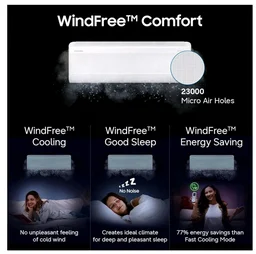 Samsung 1.5 Ton 4 Star Bespoke AI WindFree Inverter Smart Split AC (2026 Model, WiFi, Energy Saving, Voice Control, Powerful Cooling, Digital Inverter, 4 Way swing, 5 Step Convertible, AR60H19D1AWNNA)