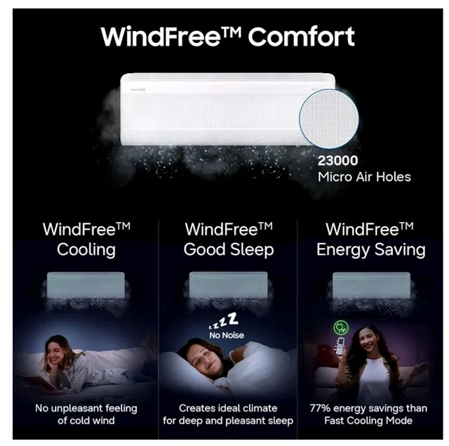 Samsung 1.5 Ton 4 Star Bespoke AI WindFree Inverter Smart Split AC (2026 Model, WiFi, Energy Saving, Voice Control, Powerful Cooling, Digital Inverter, 4 Way swing, 5 Step Convertible, AR60H19D1AWNNA)