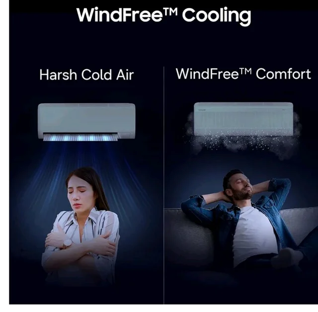 Samsung 1.5 Ton 4 Star Bespoke AI WindFree Inverter Smart Split AC (2026 Model, WiFi, Energy Saving, Voice Control, Powerful Cooling, Digital Inverter, 4 Way swing, 5 Step Convertible, AR60H19D1AWNNA)