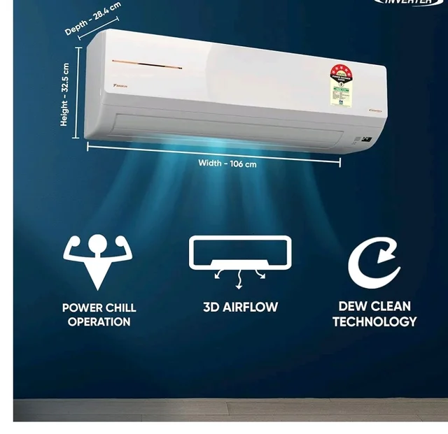 Daikin 1.5 Ton 5 Star Inverter Split AC (Copper, PM2.5 Filter, MTKM50XV16, White)