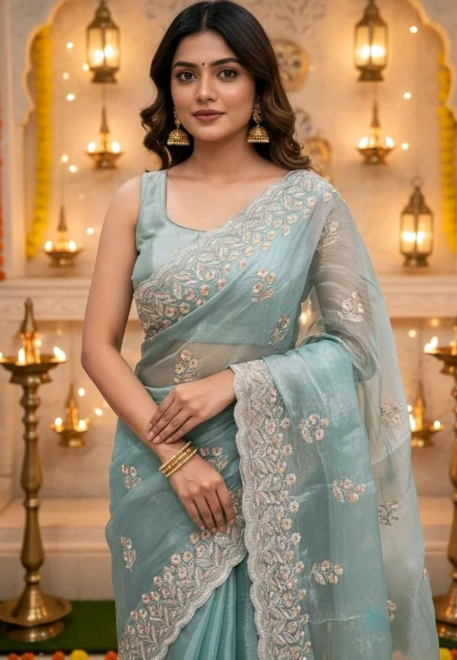Glory Sarees Women’s Organza Chiffon Embroidery Work Scallop Border Saree With Blouse Piece (Chiffon101_Parent)
50+ bought in past month