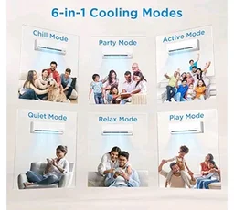 Midea 1.5 Ton 5 Star Inverter Split AC, 6-in-1, MAI18SR5R36F0
Copper Condenser, 52°C Heavy Duty Cooling, Turbo Mode, HD+PM 2.5 Filter, Auto Clean, Santis MAX RYL, White