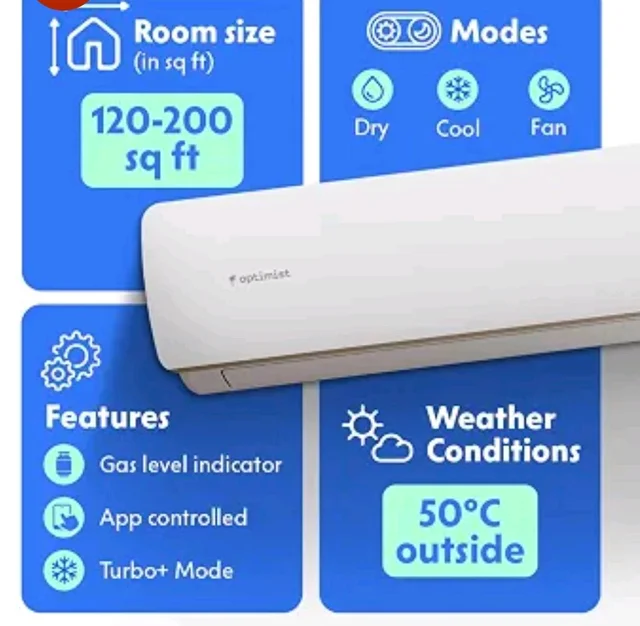 Optimist 1.39 T 5Star WiFi Inverter Split AC | Lowest Bill ISEER 6.05 | 5-Yr Comp Warranty | 50°C Tested Cooling | Turbo+ up to 1.9Ton Cooling | In-App Gas Level Indicator(ODU-SUHC48ZV, IDU- SEHC48ZV)