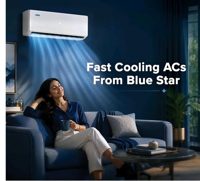 Blue Star 1.5 Ton 3 Star, New Star Rated, Inverter Split AC (Copper,4-Way Swing, DigiQ Hepta Sensor, Blue Fins,Turbo Cool, Comfort Sleep (IA317PXU, White))