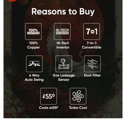 Sharp 0.95 Ton 3 star, New Star Rated,Split AC (4 Way Swing, 100% copper, Hi-Tech Inverter Compressor, 7in1 Convertible, Turbo cool, Dust filter) - AH-SI12V3B-GCN, White