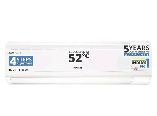 Voltas 1.5 Ton 5 Star Inverter Split AC (Copper, 4-in-1 Adjustable Mode, Sleep Mode, Anti-dust Filter with Anti-Microbial Coating, 185V Vectra CAR, White)