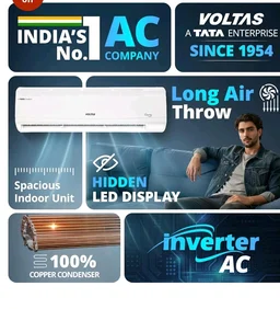 Voltas 1.5 Ton 5 Star Inverter Split AC (Copper, 4-in-1 Adjustable Mode, Sleep Mode, Anti-dust Filter with Anti-Microbial Coating, 185V Vectra CAR, White)