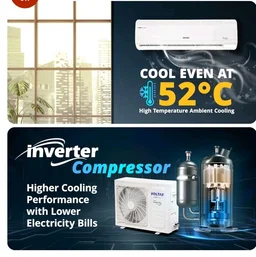 Voltas 1.5 Ton 5 Star Inverter Split AC (Copper, 4-in-1 Adjustable Mode, Sleep Mode, Anti-dust Filter with Anti-Microbial Coating, 185V Vectra CAR, White)