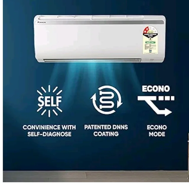 Daikin 0.8 Ton 2 Star, New Star rated,Fixed Speed Split AC (Copper, PM2.5 Filter, FTQ28XV16, White)