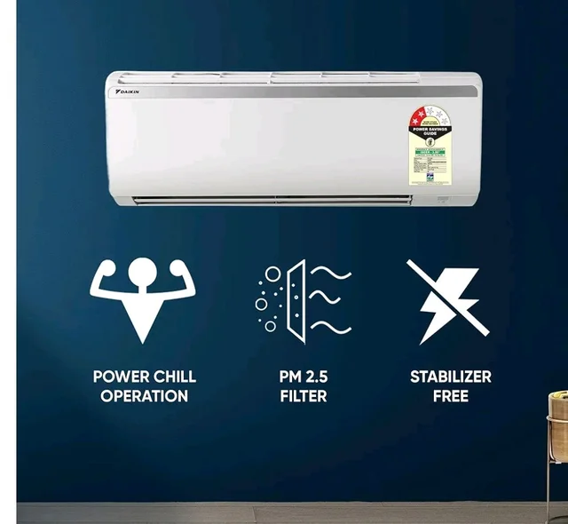 Daikin 0.8 Ton 2 Star, New Star rated,Fixed Speed Split AC (Copper, PM2.5 Filter, FTQ28XV16, White)