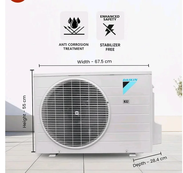 Daikin 0.8 Ton 2 Star, New Star rated,Fixed Speed Split AC (Copper, PM2.5 Filter, FTQ28XV16, White)