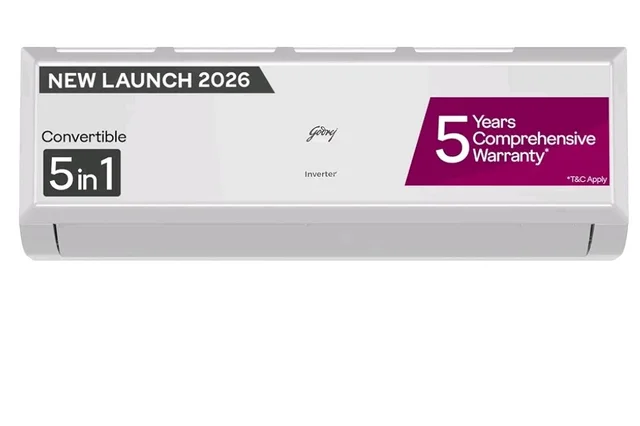 Godrej 1.5 Ton 3 Star| New Star Rated| Inverter Split AC | 5-in-1 Convertible Cooling | 5 Year Comprehensive Warranty| AI Powered| Heavy Duty Cooling at 52°C| (AC 1.5T EC HIC 18Q3TH WA)
28%
off