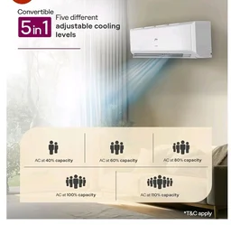 Godrej 1.5 Ton 3 Star| New Star Rated| Inverter Split AC | 5-in-1 Convertible Cooling | 5 Year Comprehensive Warranty| AI Powered| Heavy Duty Cooling at 52°C| (AC 1.5T EC HIC 18Q3TH WA)
28%
off