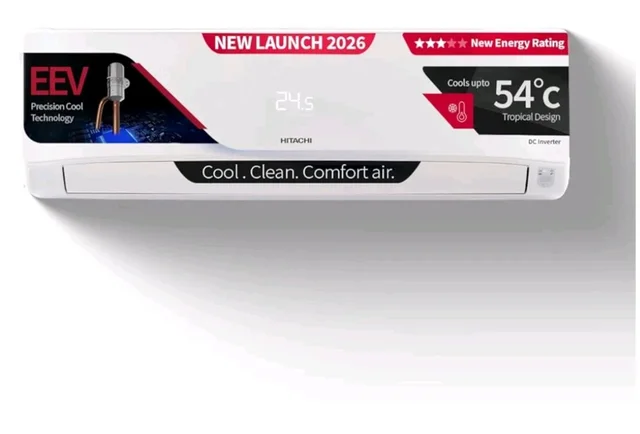 Hitachi Smart Choice 1.5 Ton 3 Star, New Star rated, Inverter Split AC(Copper, Smart View Display, 4 Way Swing,RAS.D318PCD2BS1, White)