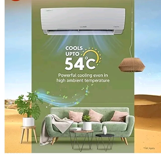 Lloyd 1.5 Ton 3 Star Inverter Split AC, 2026 New Star Rated (6 in 1 Convertible, Cools Up To 54°C, Turbo Cool, Installation Check, Clean Filter Indication, 100% Copper, White (GLS18I3AGGSC)