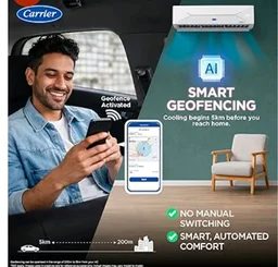 Carrier 1.5 Ton 3 Star Wi-Fi Smart Flexicool Inverter Split AC (Copper, Convertible 6-in-1 with Wi-Fi with Geo-Fencing, Smart Energy Display, New BEE rated, CAI18CE3R36W0/CAI18CE3R36W1, White)