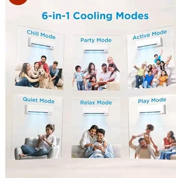 Midea 1.5 Ton 5 Star Inverter Split AC, 6-in-1, MAI18SR5R36F0
Copper Condenser, 52°C Heavy Duty Cooling, Turbo Mode, HD+PM 2.5 Filter, Auto Clean, Santis MAX RYL, White