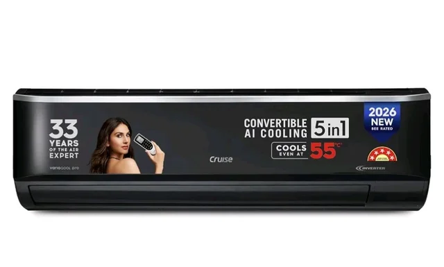 Cruise 1.5 Ton 5 Star VarioQool Pro Inverter Split AC (CWCVBM-VP3F185BL)
Cooling at 55°C | High ISEER Rating |100% Copper | Convertible 5-in-1 | 4 Way Swing | EEV Tech | PM2.5 Filter, Backlit Remote