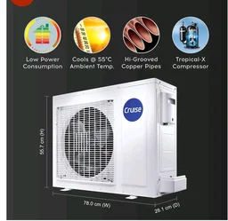 Cruise 1.5 Ton 5 Star VarioQool Pro Inverter Split AC (CWCVBM-VP3F185BL)
Cooling at 55°C | High ISEER Rating |100% Copper | Convertible 5-in-1 | 4 Way Swing | EEV Tech | PM2.5 Filter, Backlit Remote