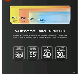 Cruise 1.5 Ton 5 Star VarioQool Pro Inverter Split AC (CWCVBM-VP3F185BL)
Cooling at 55°C | High ISEER Rating |100% Copper | Convertible 5-in-1 | 4 Way Swing | EEV Tech | PM2.5 Filter, Backlit Remote