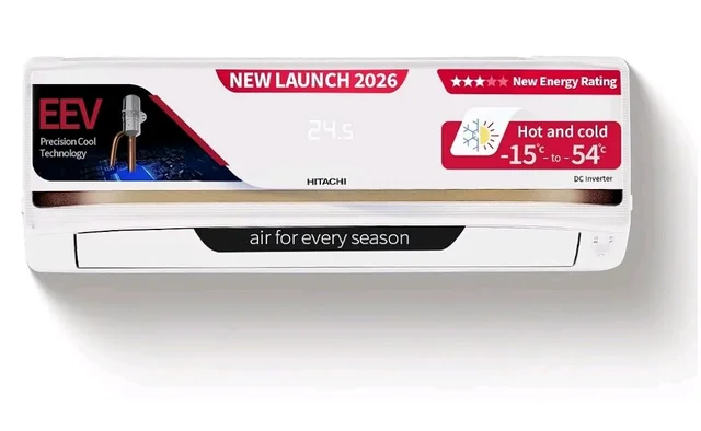 Hitachi 1.5 Ton 3 Star, New star rated, Inverter Split AC (Copper, Hot & Cold, Smart View Display, 4 Way Swing, ice Clean Cooling,RAS.G318PHDIST, New BEE Rated, White)
