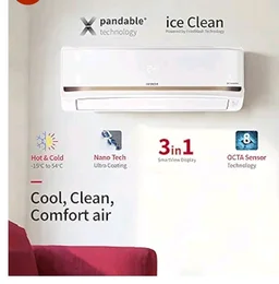Hitachi 1.5 Ton 3 Star, New star rated, Inverter Split AC (Copper, Hot & Cold, Smart View Display, 4 Way Swing, ice Clean Cooling,RAS.G318PHDIST, New BEE Rated, White)