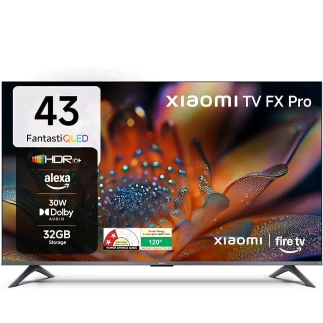 Xiaomi (108 cm) 43 inch FX Pro 4K QLED Smart | HDR10+ | 30W Box Speakers | Filmmaker Mode | Fire TV | L43MB-FPIN