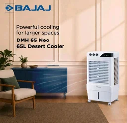 Bajaj DMH 65 Neo 65L Desert Air Cooler for Home|For Larger Room|High-Speed Fan|Anti-Bacterial Honeycomb Cooling Pad|90Ft Air Throw|3-Speed Control|3 Year Comprehensive Product